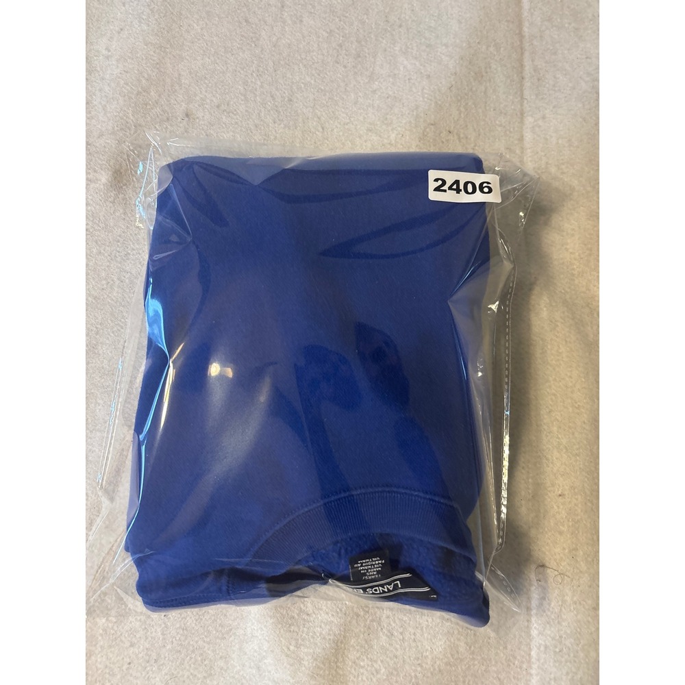 Lands' End Sweatshirt Kids Size M 10-12 Blue Fleece Pullover - Picture 13 of 13